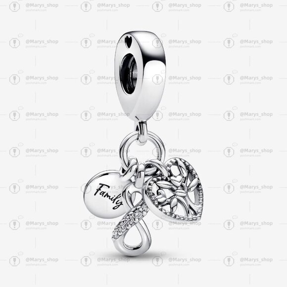 Pandora Family Infinity Triple Dangle Charm - Picture 1 of 2